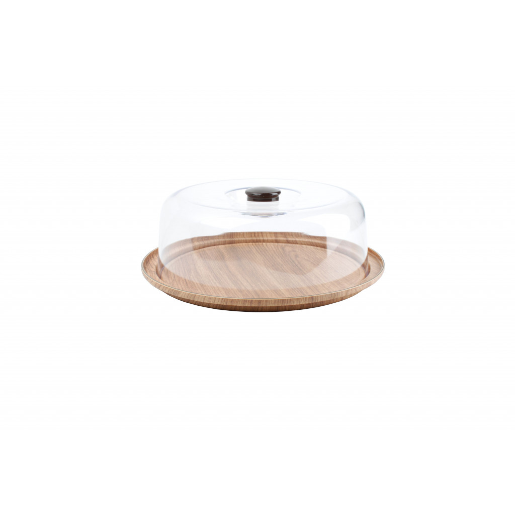 Bonbistro Serving dish 30,5cm with dome brown Buffet