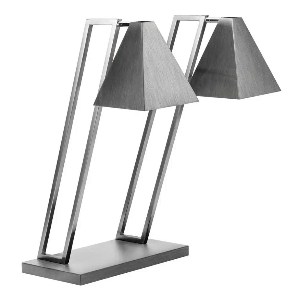 Rosseto Double Stainless Steel Pyramid Heat Lamp with Metal Base