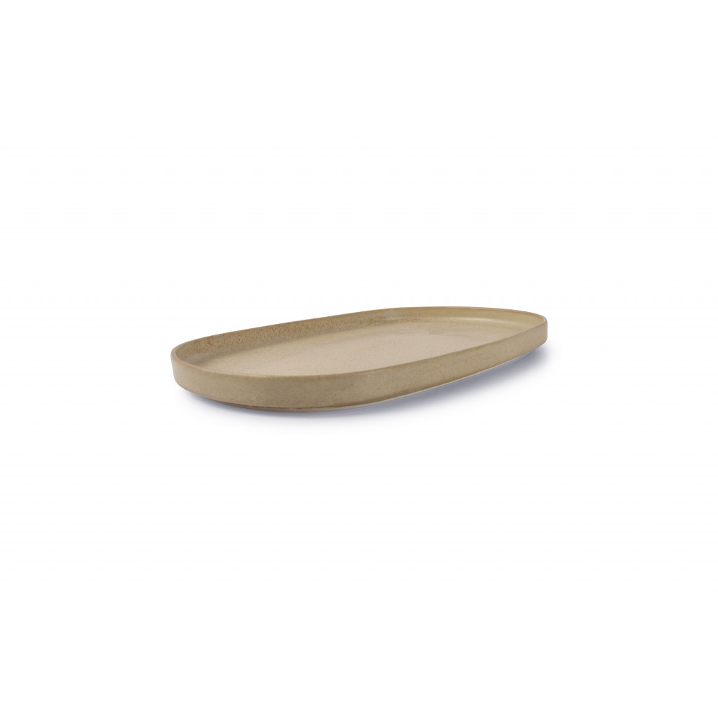 Bonbistro Plate 34x22xH2cm beige Pila