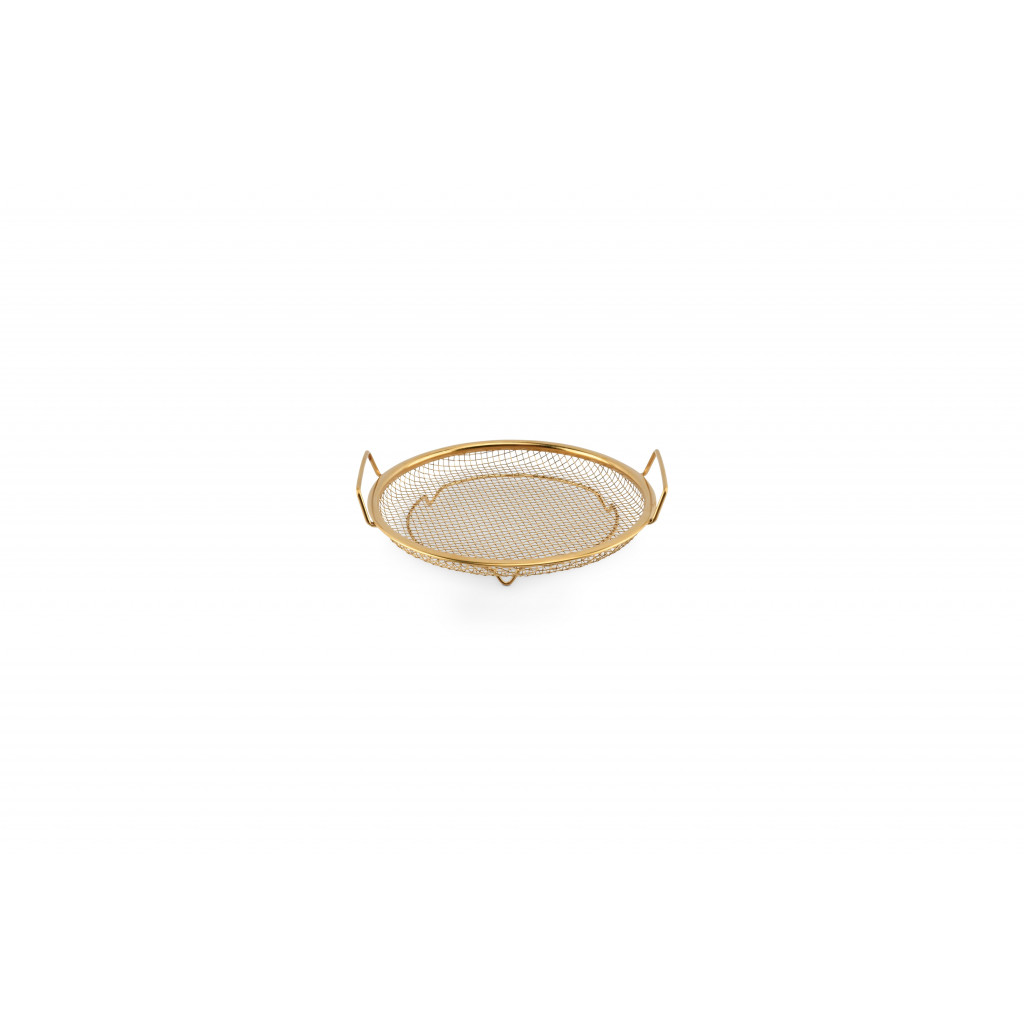 Bonbistro Wire basket 19,5xH3cm gold Serve