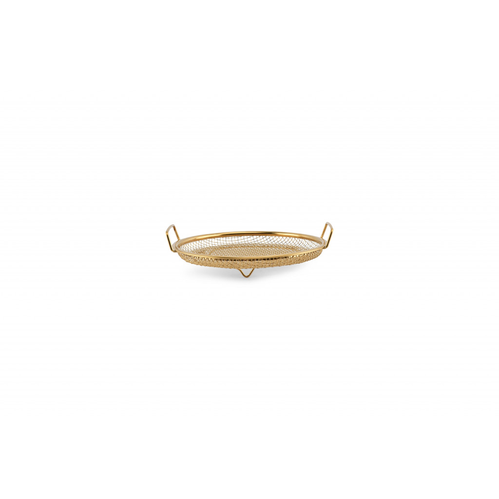 Bonbistro Wire basket 19,5xH3cm gold Serve