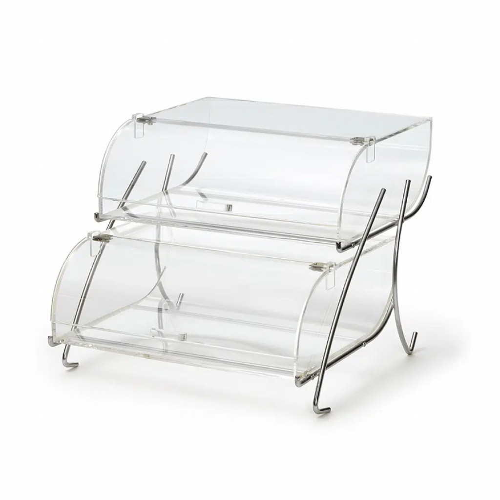 Rosseto Two-Tier Bakery Case with Stainless Steel Wire Stand, 1 EA