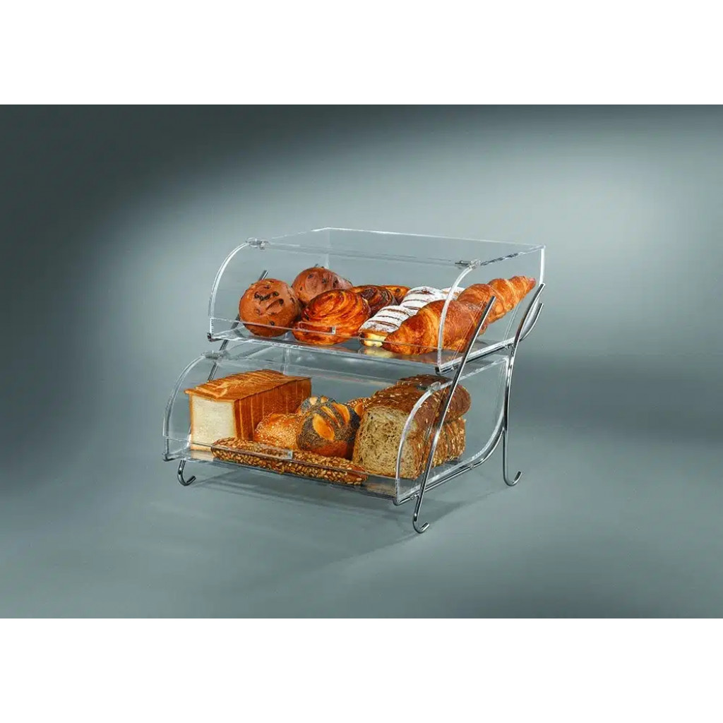 Rosseto Two-Tier Bakery Case with Stainless Steel Wire Stand, 1 EA