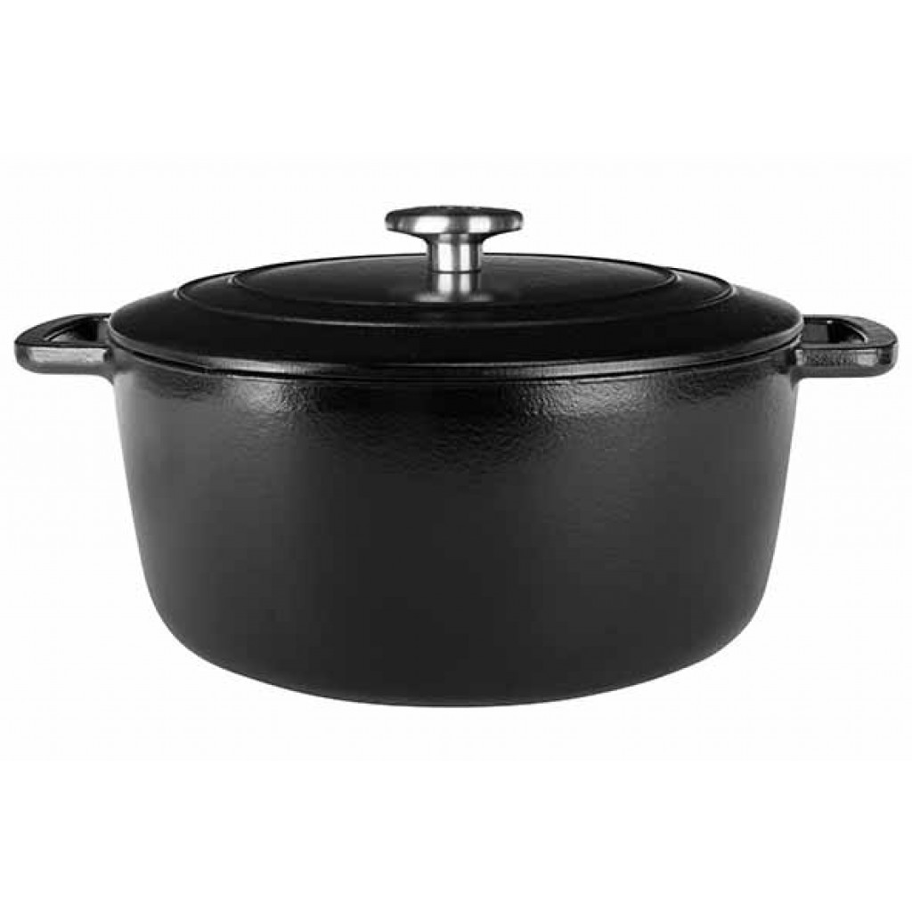 Cosy&Trendy FONTESTIC COOKING POT BLACK D24XH11,6CM4.6L CAST IRON WITH LID