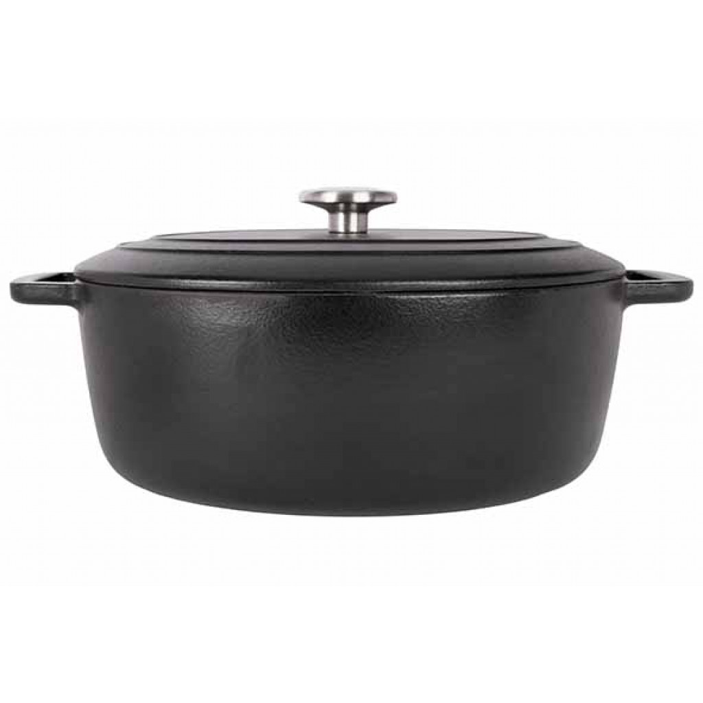 Cosy&Trendy FONTESTIC COOKING POT BLACK 31X24XH12CMOVAL CAST IRON WITH LID