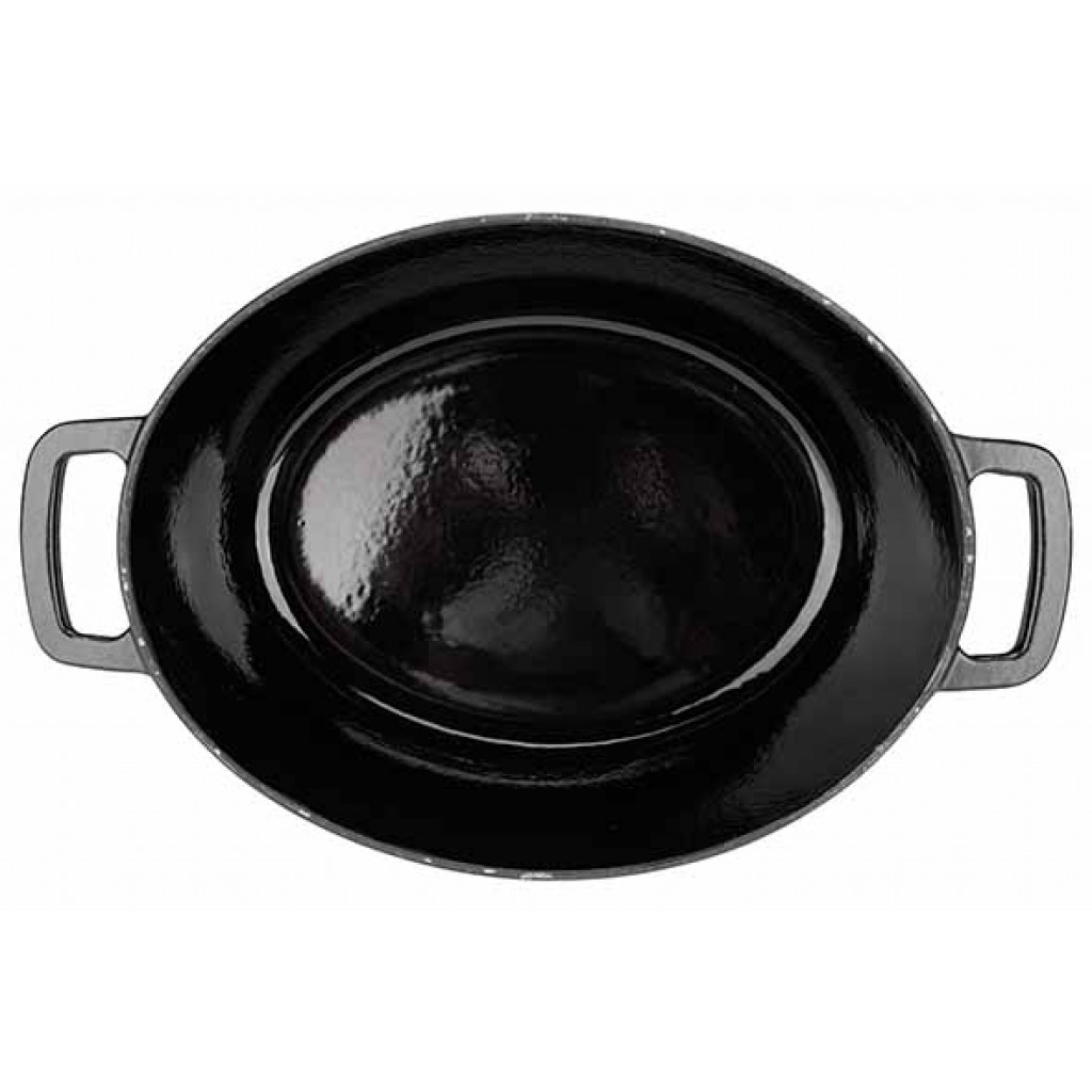 Cosy&Trendy FONTESTIC COOKING POT BLACK 31X24XH12CMOVAL CAST IRON WITH LID