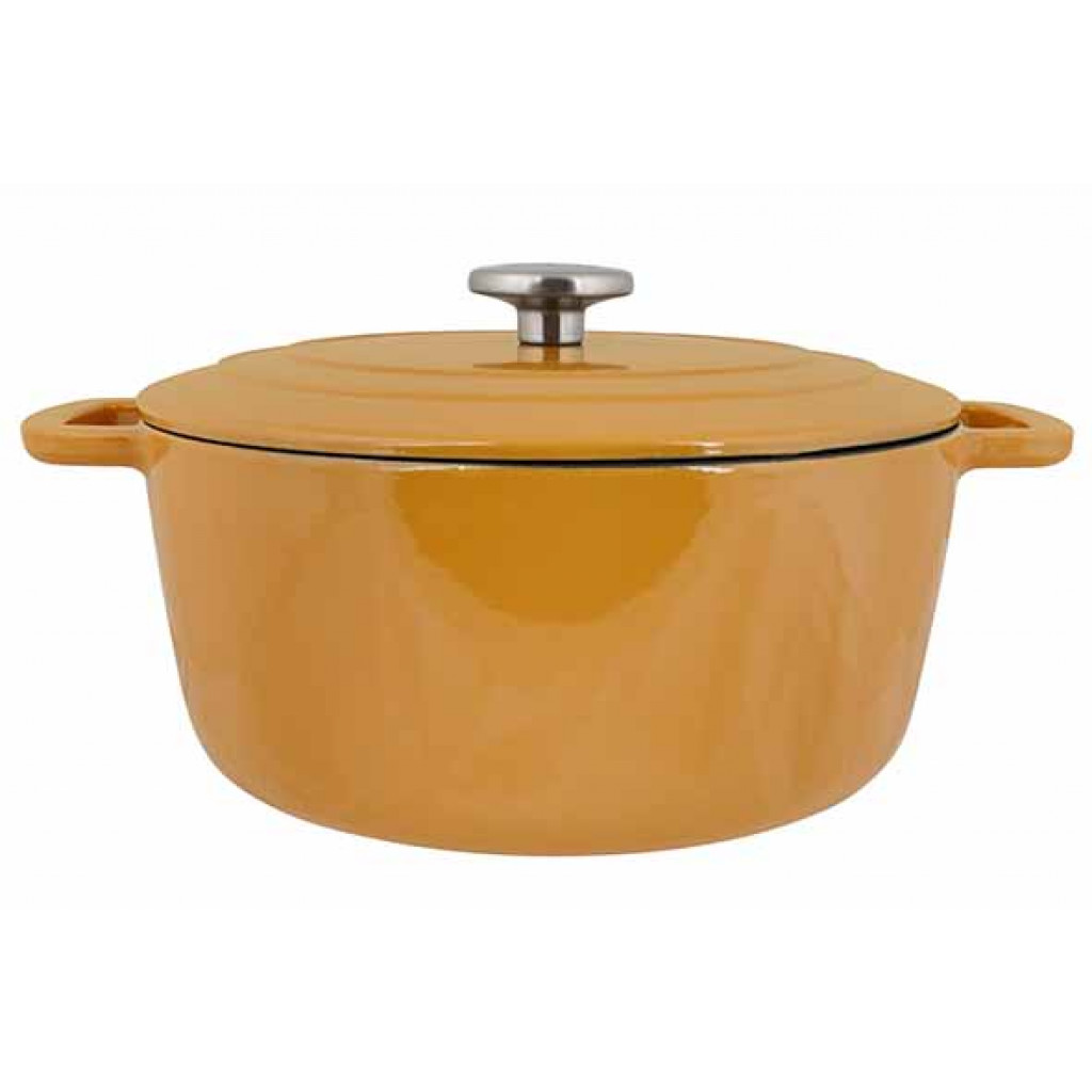 Cosy&Trendy FONTESTIC COOKING POT AMBER GOLD D28XH13CM CAST IRON WITH LID