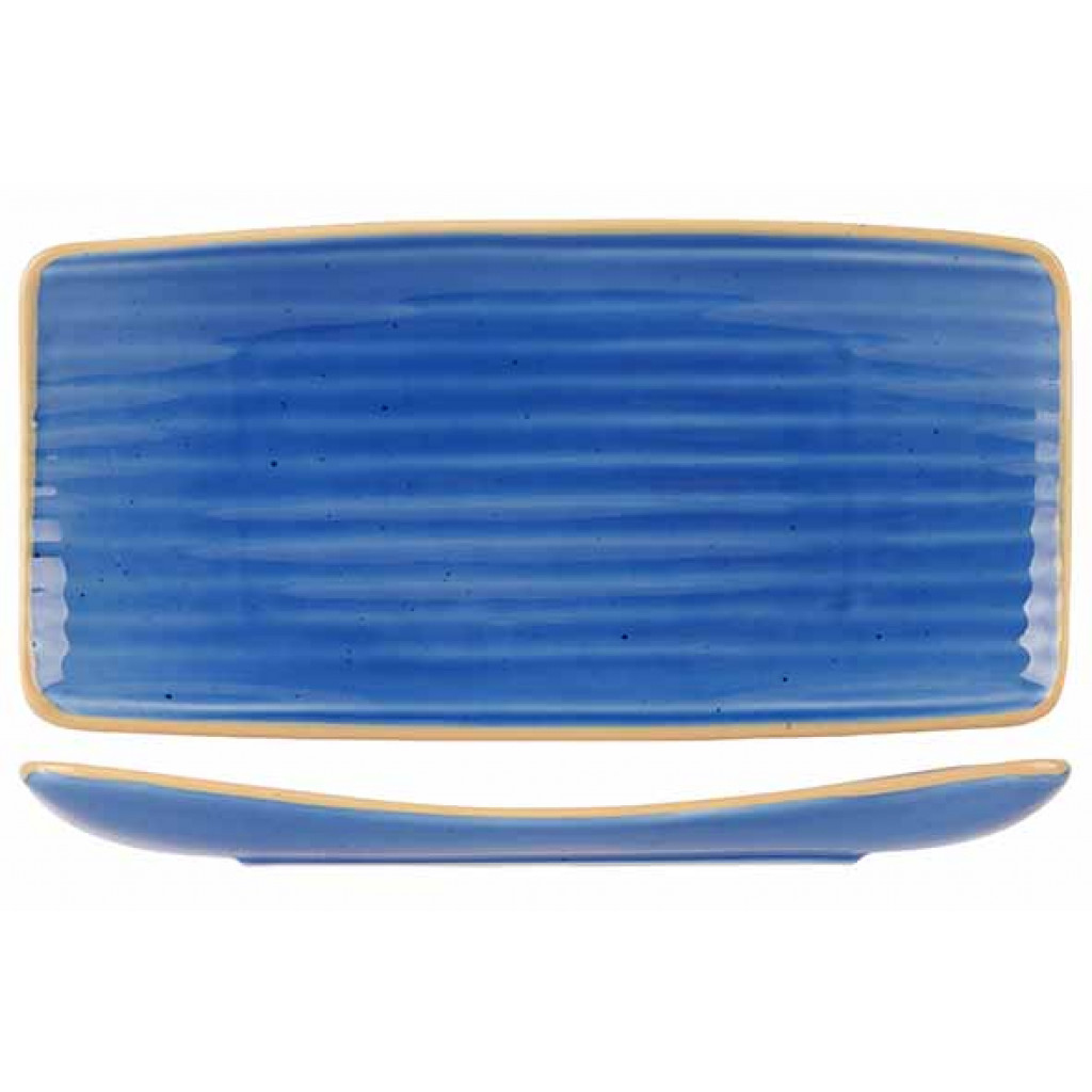 Cosy&Trendy ARTISAN BLUE RECTANGULAR PLATE 36X20CM