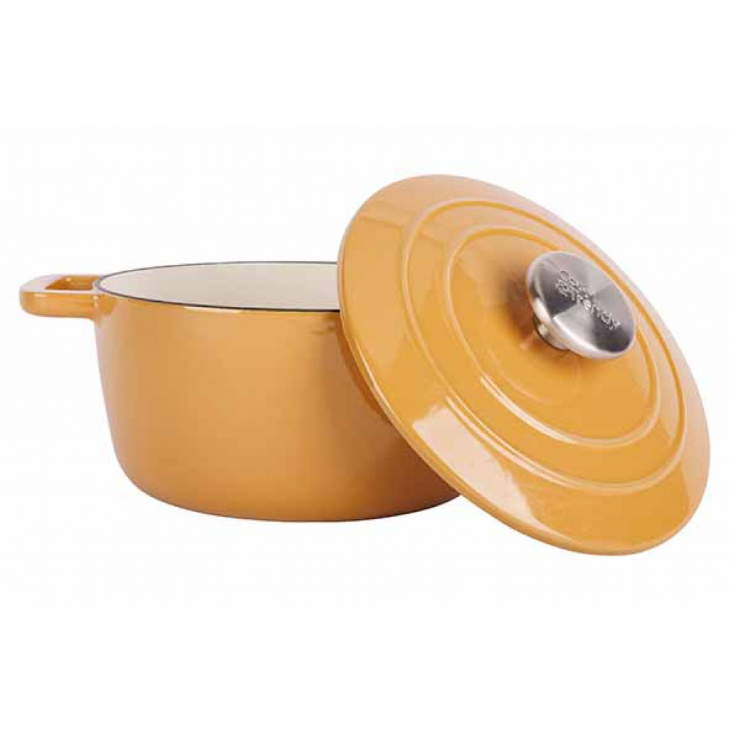 Cosy&Trendy FONTESTIC COOKING POT AMBER GOLD D20CMXH10,5CM 2,7L CAST IRON WITH LID