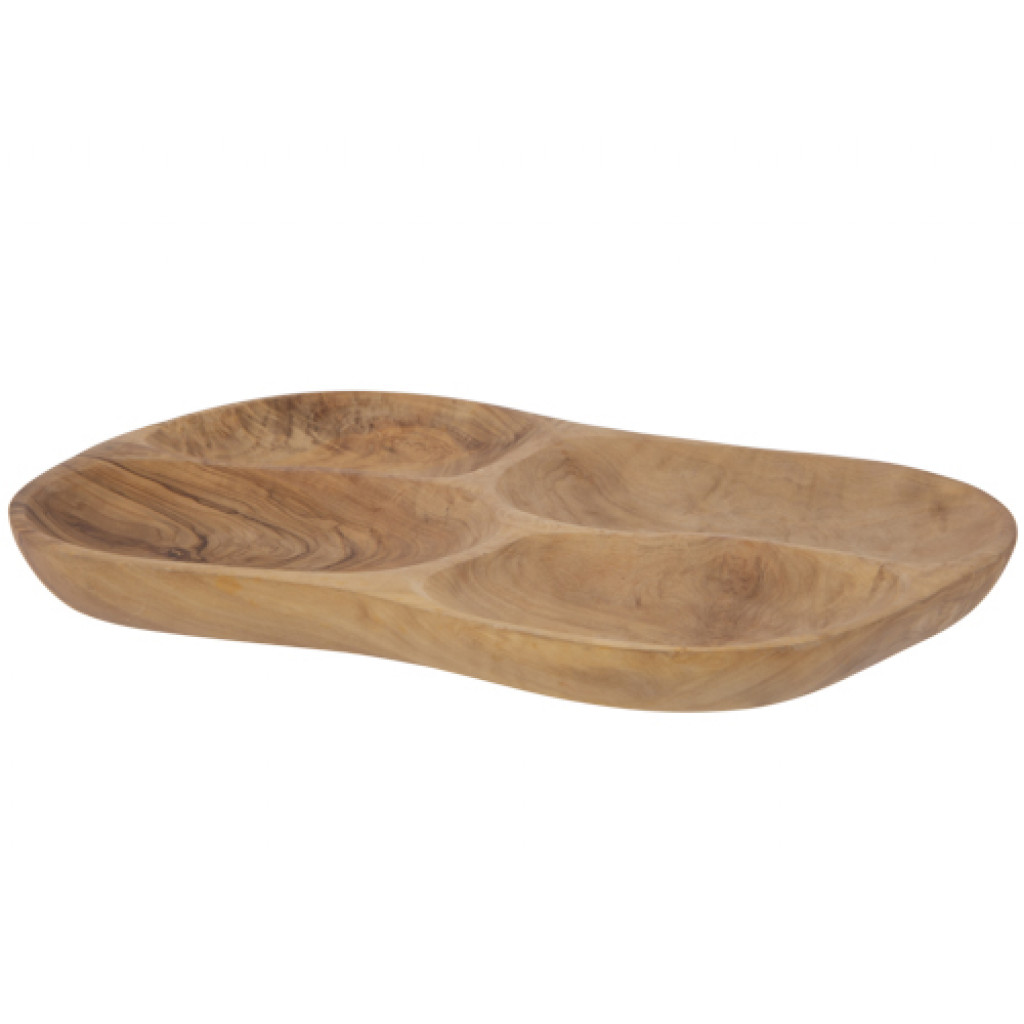 Cosy&Trendy  ANTIPASTI PLATE 3 SECTION OLIVEWOOD30-38CM X14-20CM X 5CM