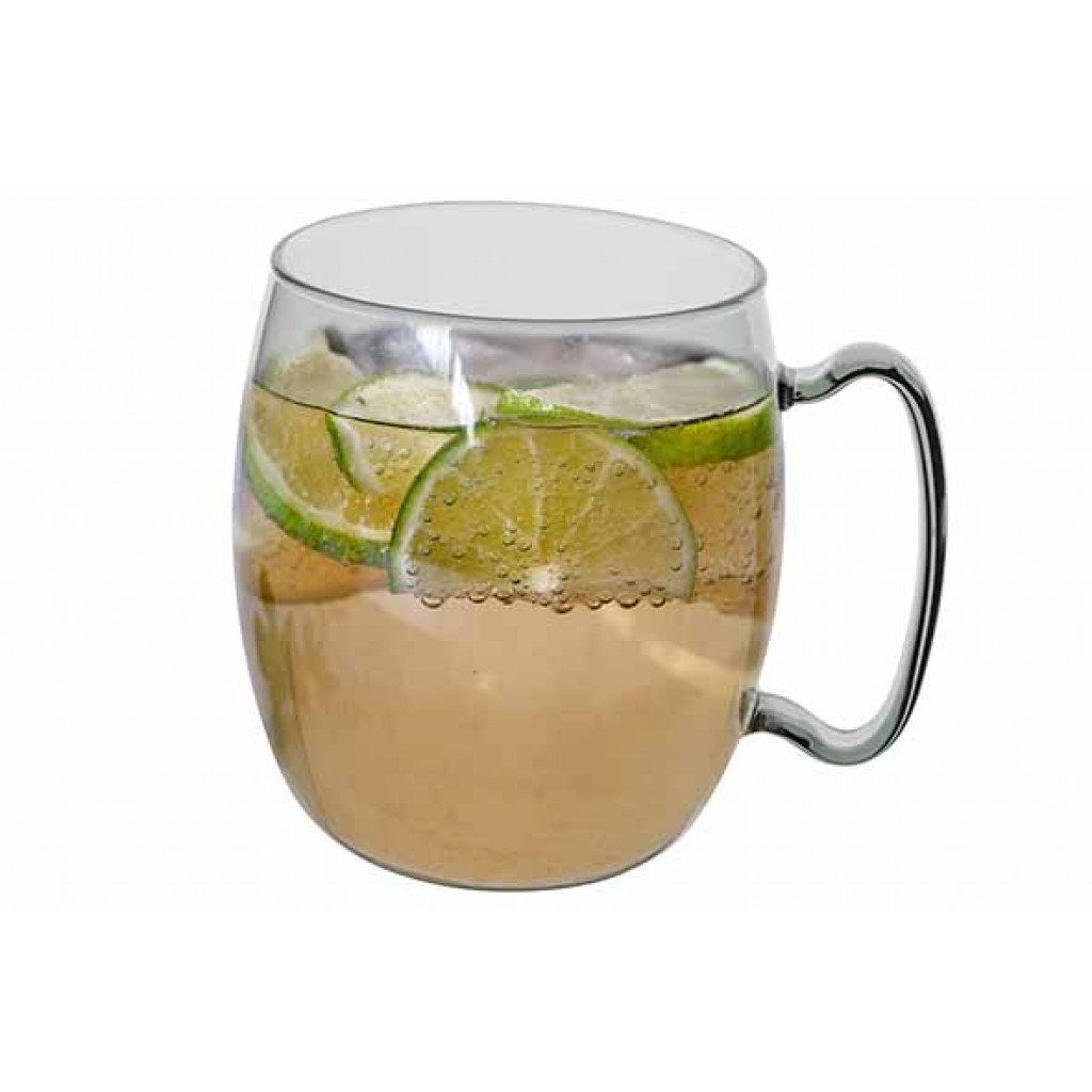 Cosy&Trendy MOSCOW MULE GLASS SET2 BLACK TRANSPARENT INCL. 2 ECO STRAWS