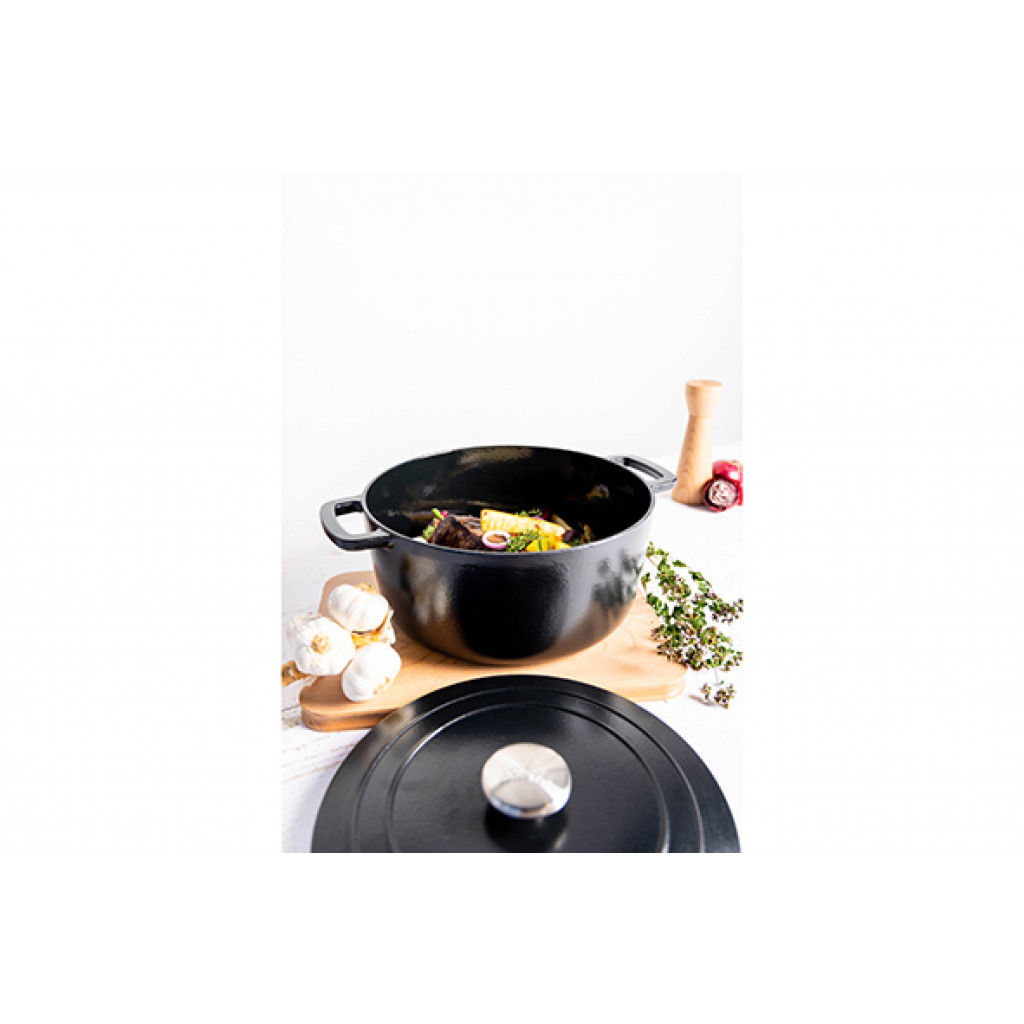 Cosy&Trendy FONTESTIC COOKING POT BLACK D28XH13CMCAST IRON WITH LID