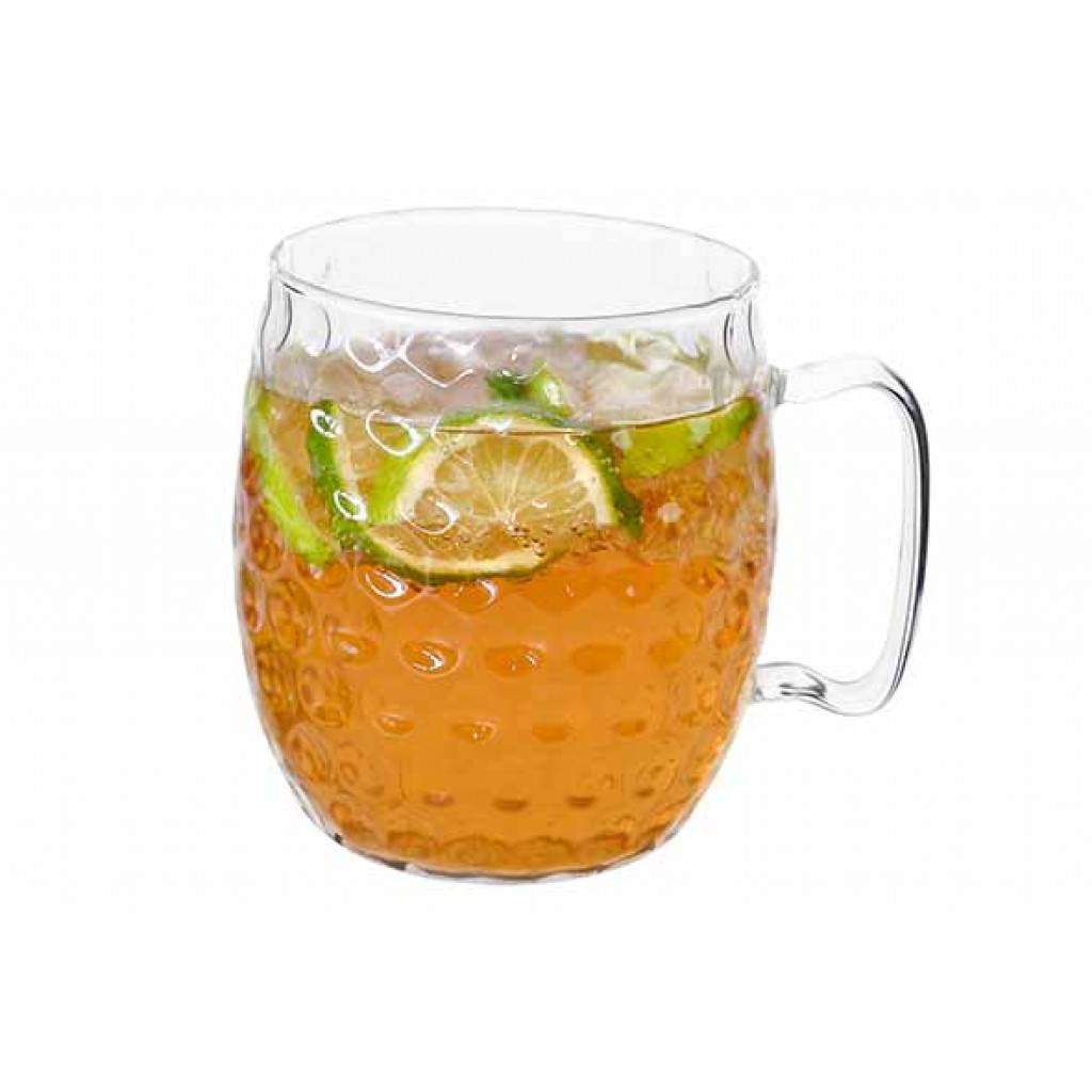 Cosy&Trendy MOSCOW MULE GLASS HAMMERTONE SET2TRANSPARENT INCL. 2 ECO STRAWS