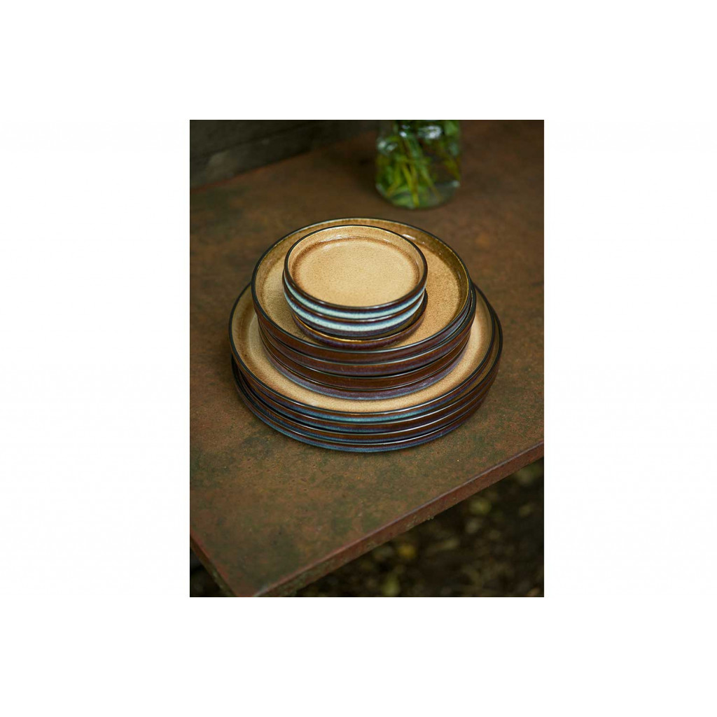 Cosy&Trendy QUINTANA BLUE PLATE 3 COMP. D32CM WITH2 BOWLS AMBER D8XH6 - D11XH6CM