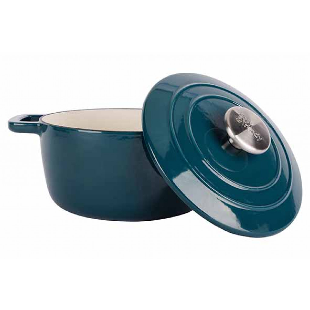 Cosy&Trendy FONTESTIC COOKING POT GREEN HERON D20CMXH10,5CM 2,7L CAST IRON WITH LID