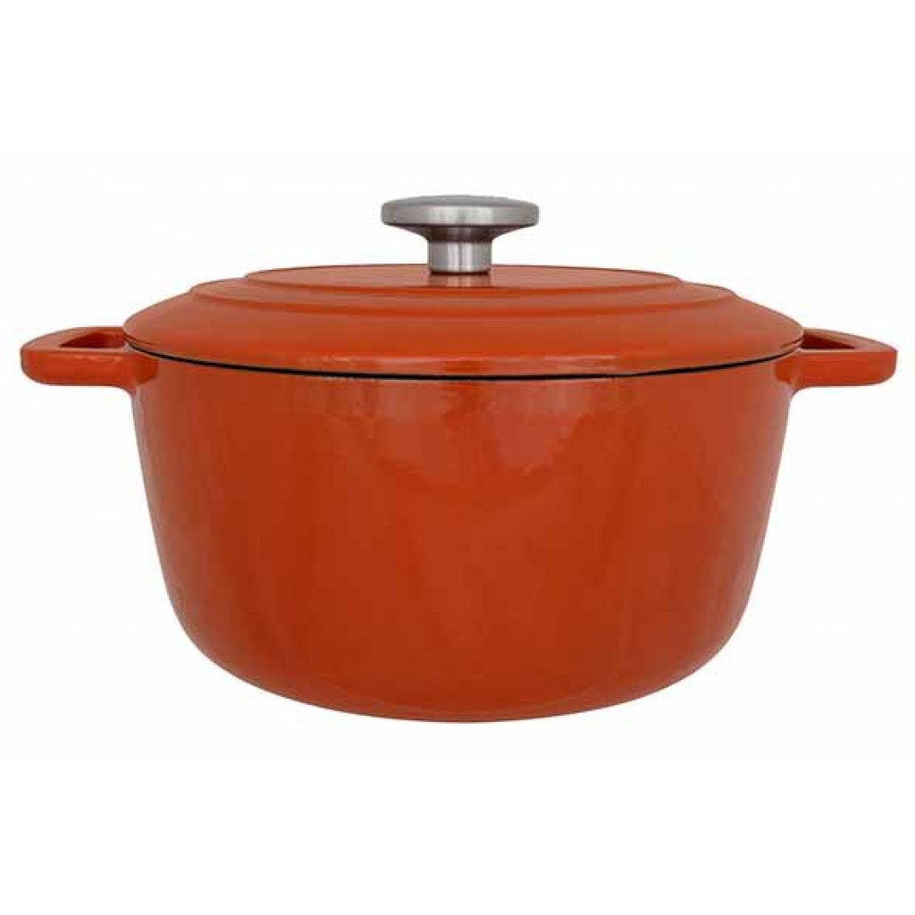 Cosy&Trendy FONTESTIC COOKING POT RUST D24X11.6CM4.6L CAST IRON WITH LID