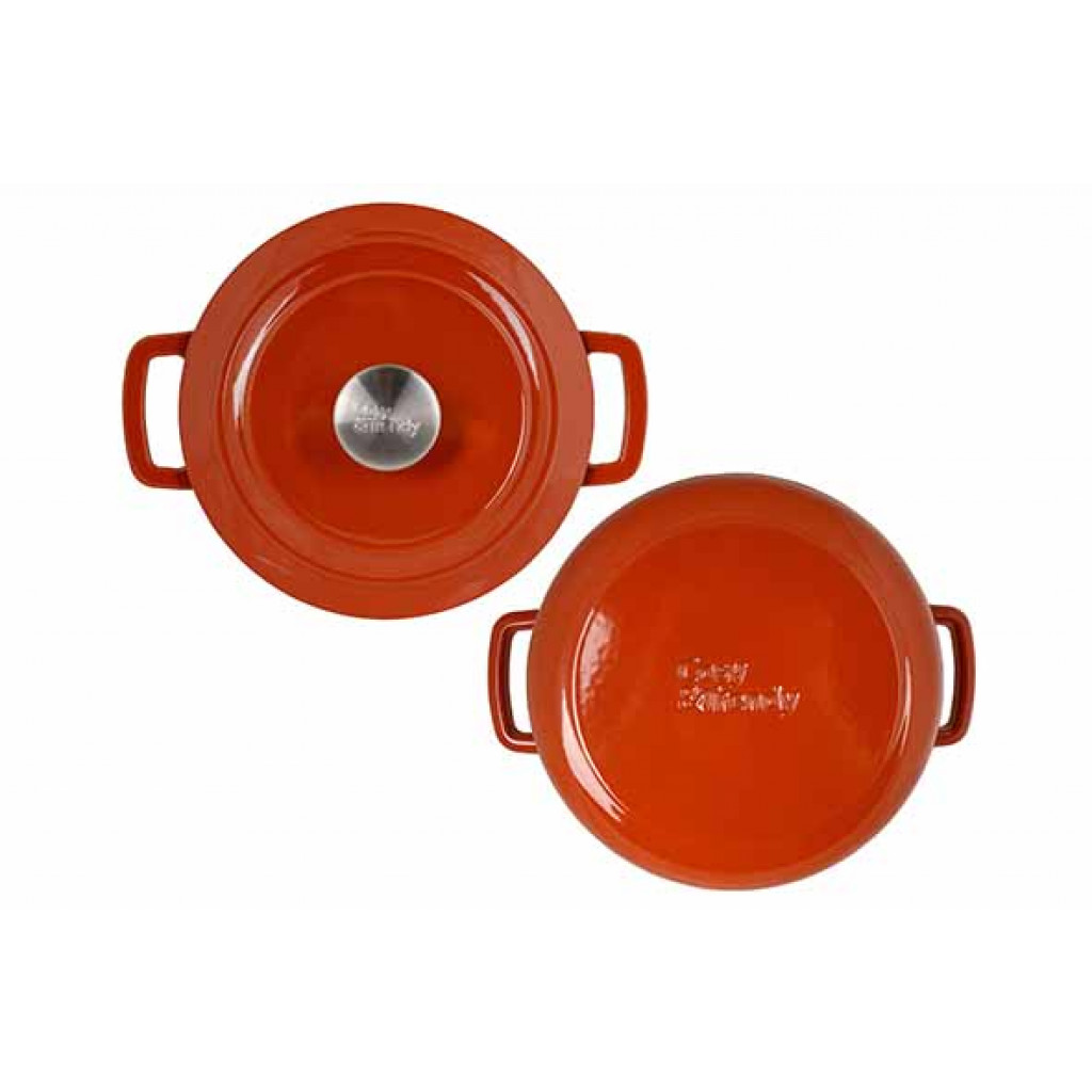 Cosy&Trendy FONTESTIC COOKING POT RUST D24X11.6CM4.6L CAST IRON WITH LID