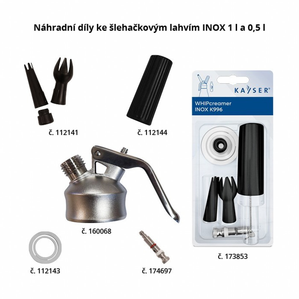 Kayser Píst kovové hlavy kompl.INOX, 5 ks