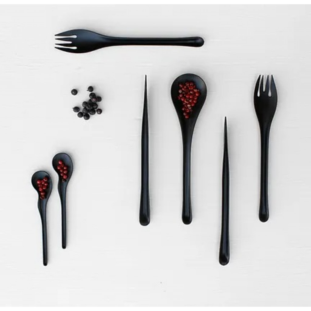 Cookplay EKO Set 1 Black : Fork, knife, spoon and napkin