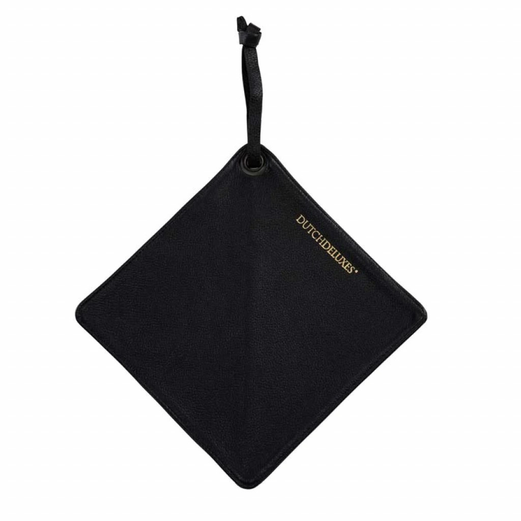 Dutchdeluxes Pot Holder FULL GRAIN LEATHER Black