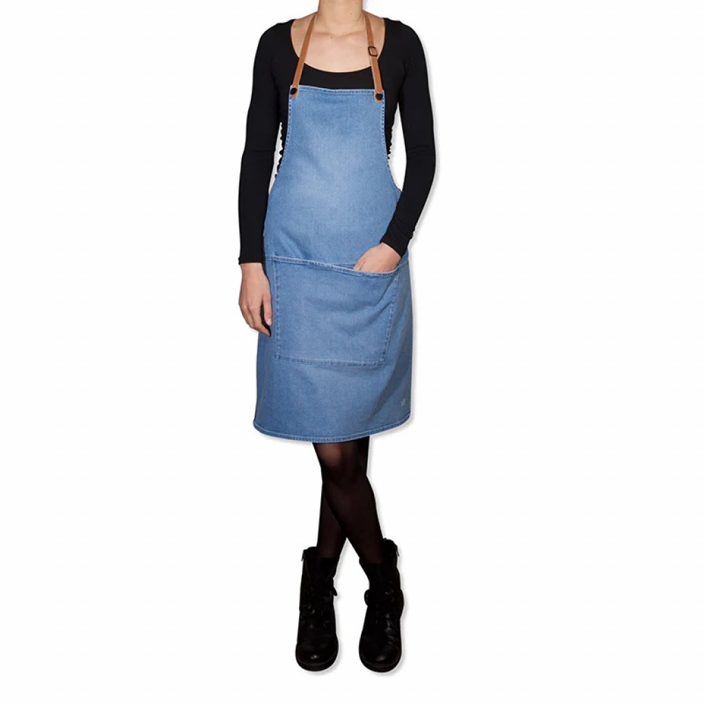 Dutch Deluxes BBQ Style Apron Washed Indigo 68x81x0,5cm