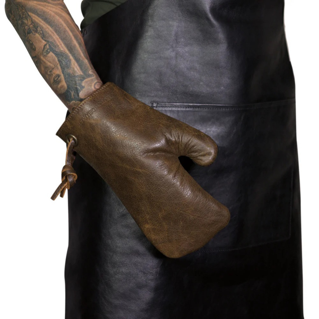 Dutchdeluxes Oven Glove 100% full grain leather Vintage Brown