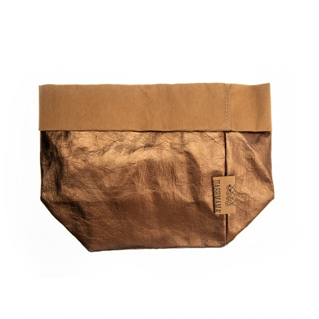 PAPER BAG SMALL METALLO AVANA/BRONZO UASHMAMA