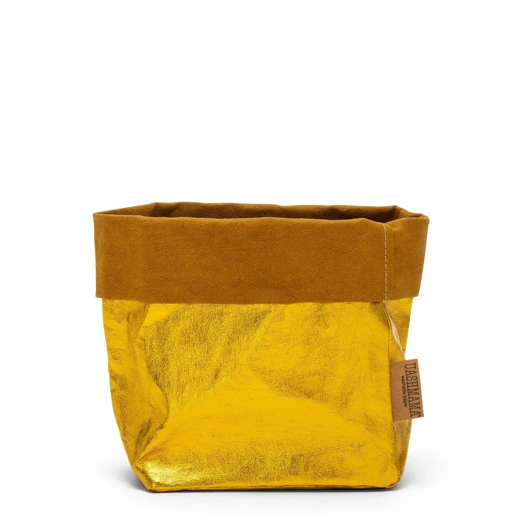 PAPER BAG MEDIUM METALLO LIMONE UASHMAMA