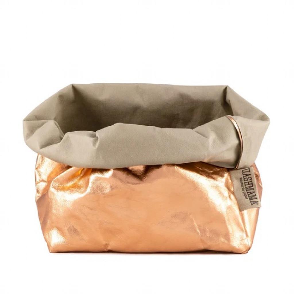 Uashmama Paper Bag Metallo Small Sabbia/rosato