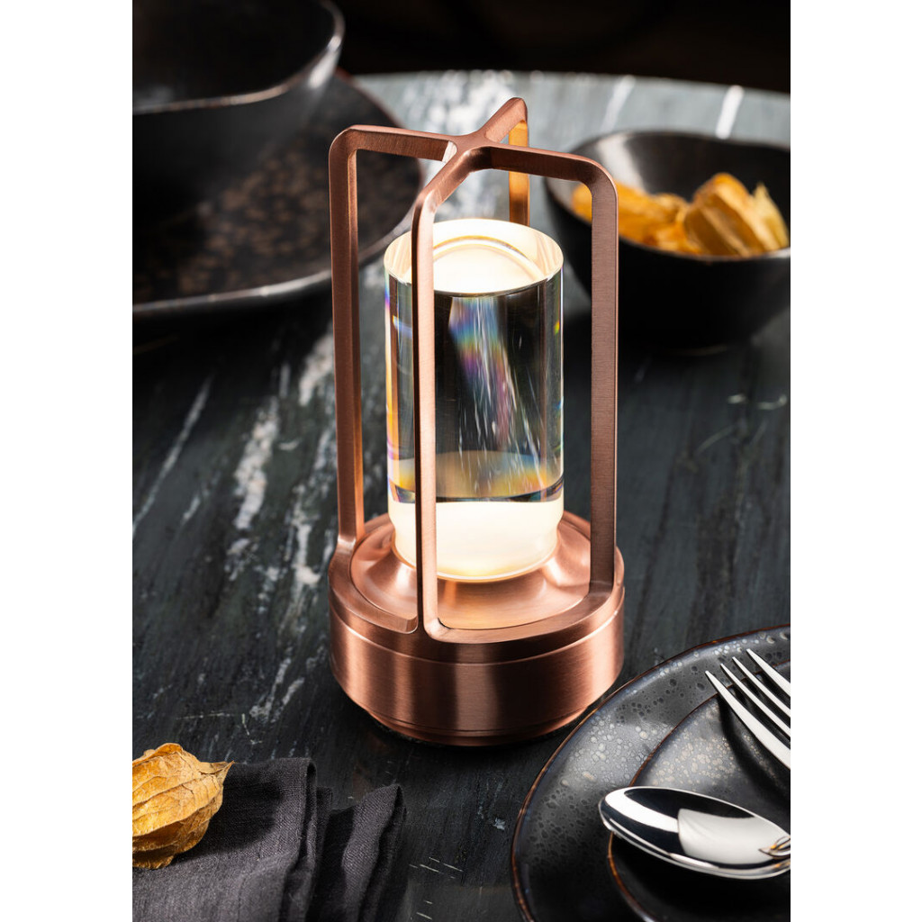 Utopia Cuba LED Cordless Lamp 17.5cm - Brushed Copper