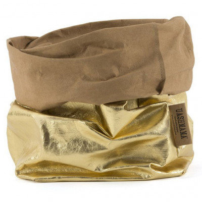 Uashmama Paper Bag XL gold-sand metallic