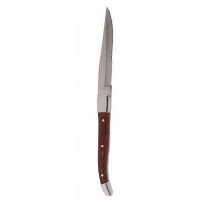 Fortessa SS Provençal Serrated Dark Wood Handle Steak Knife 23cm