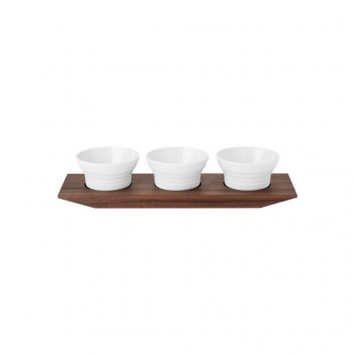 Hering Berlin Pulse set of 3 salt/spices dishes on tray l258 b80 h45