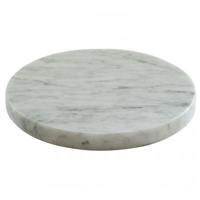 Craster Tilt Round White Marble Plinth White Marble 218ø × 25 mm