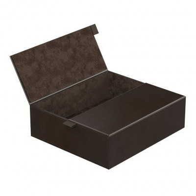 Craster Bedroom Faux Leather Small laundry box Espresso Brown / Inner 380 × 300 × 130 mm
