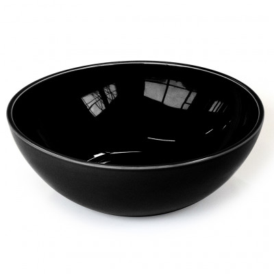 Craster Tilt Large Black Ceramic Bowl Ceramic 290ø × 100 mm