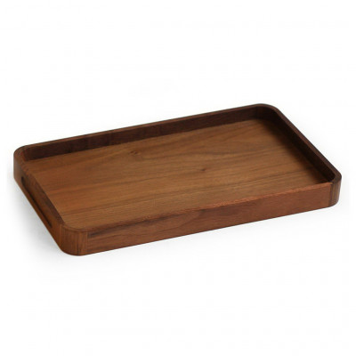 Craster Bedroom Small Walnut Tea Tray Walnut 280 × 162 × 25 mm