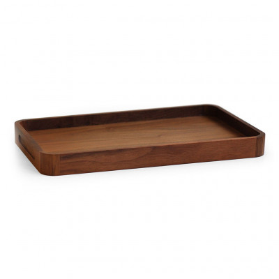 Craster Bedroom Small Walnut Tea Tray Walnut 280 × 162 × 25 mm