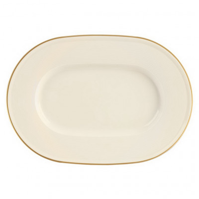 DPS Line Gold Band Oval Plate 34cm