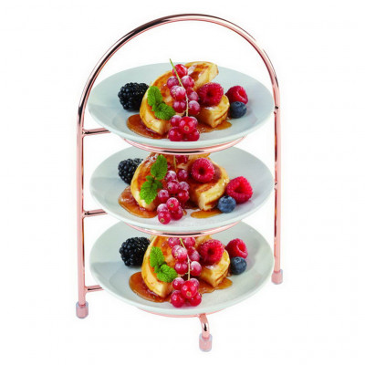 DPS Presentation&Display Copper 3 Tier Cake Stand max. 27cm Plate