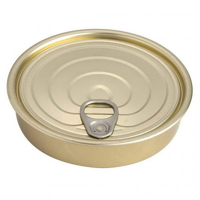 Round tin can with lid XL