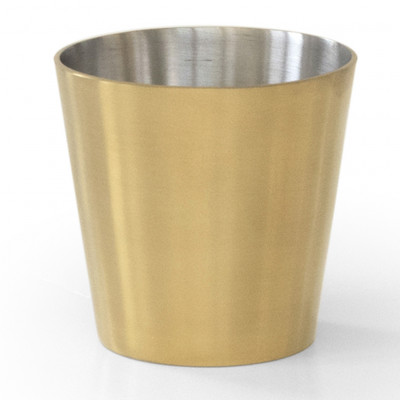 Craster  Small Brass Chip Pot Brass PVD 
and Stainless Steel 66ø × 66 mm