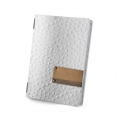 DAG style Menu 16,5x23,1 cm (GOLFO) natural PATCH štítek "menu" FASHION WHITE OSTRICH