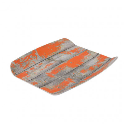 Dalebrook Rustic Orange Tura Melamine Curved Tray 1/2size265x325x40mm