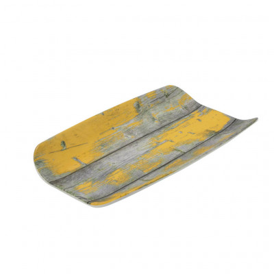Dalebrook Rustic Yellow Tura Melamine Curved Tray 1/3size176x325x40mm