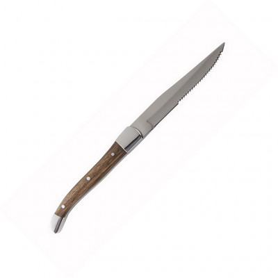 Fortessa SS Provençal Serrated Light Wood Handle Steak Knife 23cm