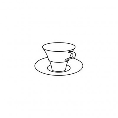 Hering Berlin Polite Platinum coffee/tea cup with saucer Ø110 h80 170ml,Ø160 h21
