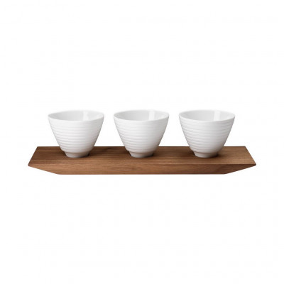 Hering Berlin Pulse set of 3 amuse bouche dishes on tray l300 b90h70