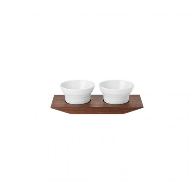 Hering Berlin Pulse set of 2 salt/spices dishes on tray l181 b80 h45