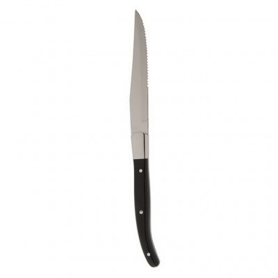 Fortessa SS Provençal Black Handle Serrated Steak Knife 23cm